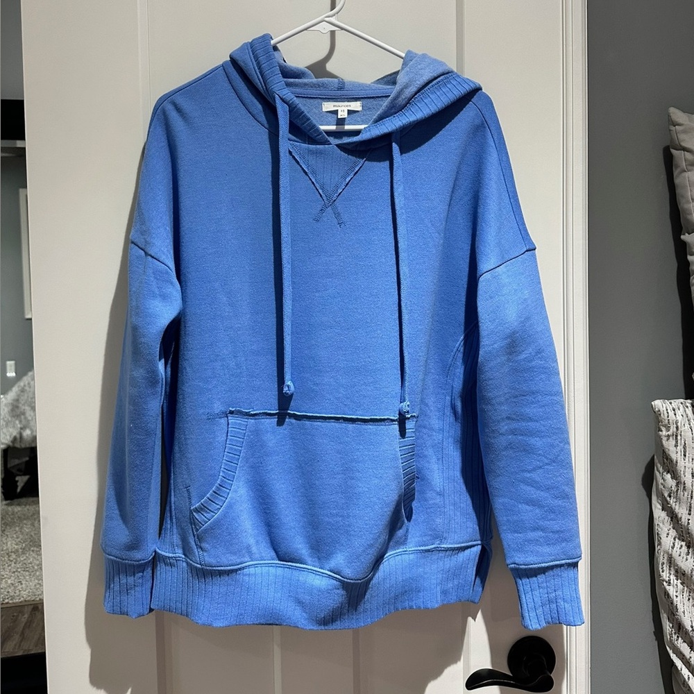 NEW Maurices blue oversized ribbed solid hoodie XS